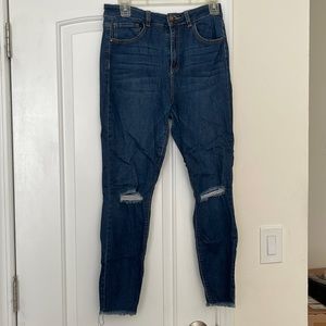 High Waisted Ripped Skinny Jeans